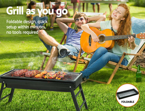  BBQ Grill Charcoal Smoker Foldable 