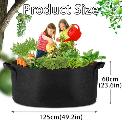 Introducing our 1 Pack of 100 Gallon Grow Bags, measuring 100cm x 50cm. These heavy-duty plant pots, thickened for durability, feature handles for easy transport. Perfect for farming, gardening, and nurturing trees, they elevate your planting experience with convenience and strength.